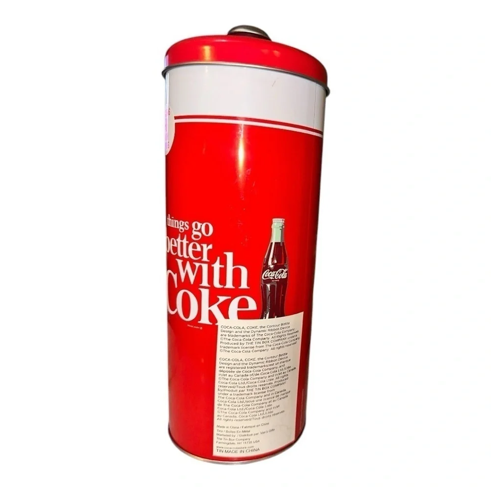 Coca-Cola Red and White Straw Holder - 9” Tall